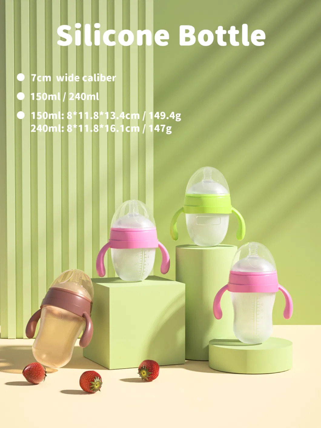 Baby Products of All Types Baby Silicone Milk Feeding Baby Bottle